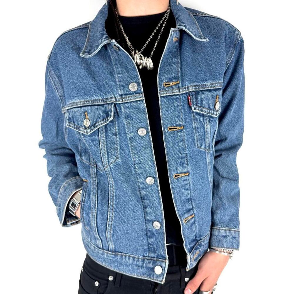 Vintage y2k rare faded stonewash grunge levi's archive skater denim jacket
